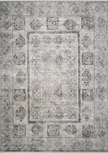Ковёр Mosaic 3439 — бежевый и серый, геометрический рисунок