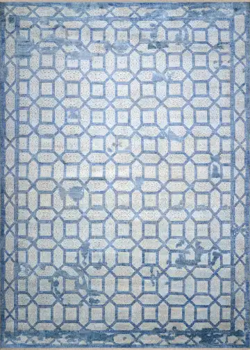 Ковёр Mosaic 3453 — голубой и бежевый, геометрический рисунок