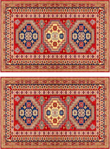 Ковёр Shirvan 3514 — красный и белый, с медальоном