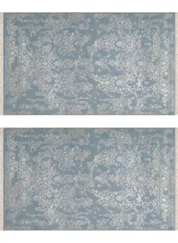 Ковёр Shabby Classic 3527 — серый и голубой, восточный орнамент