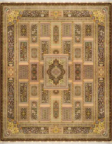 Ковёр Heshti 3585 — кремовый и коричневый, геометрический рисунок