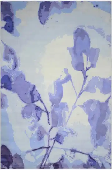 Ковёр Blossom 3647 — голубой и фиолетовый, растительный рисунок