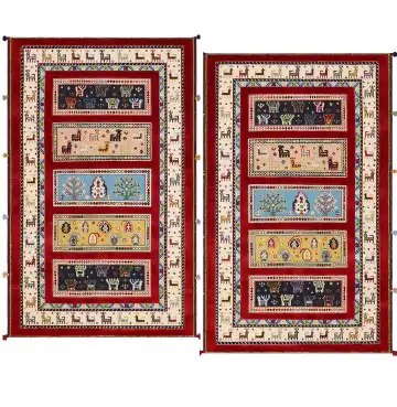Ковёр Sirjan 3681 — красный и кремовый, в полоску