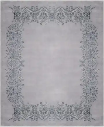 Ковёр Damask 3701 — серый и синий, восточный орнамент