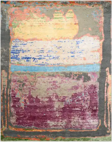 Ковёр Rothko 3715 — бежевый и синий, винтажный рисунок
