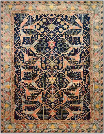 Ковёр Sultanabad 3736 — синий и красный, с медальоном