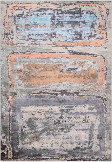 Ковёр Rothko 3739 — оранжевый и серый, винтажный рисунок