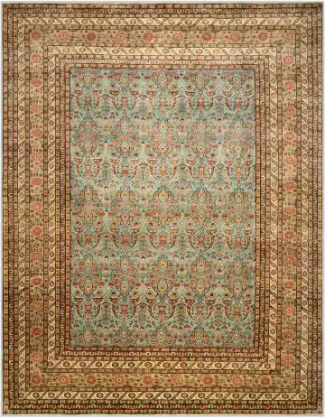 Ковёр Jaipur 3740 — голубой и красный, растительный рисунок