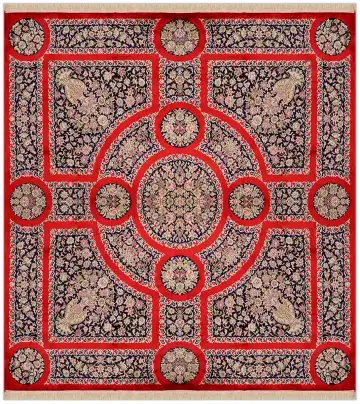 Ковёр Кашмир 3741 — красный и кремовый, с медальоном