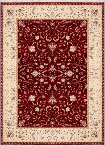 Ковёр Rajastan 3761 — кремовый и бордовый, восточный орнамент