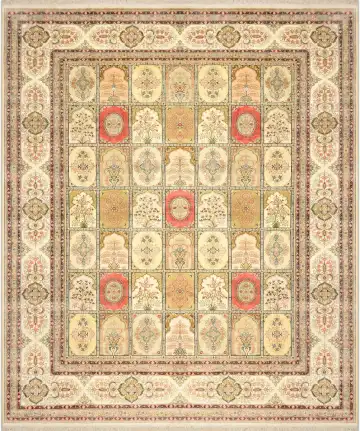 Ковёр Paradise Garden 3771 — коричневый и кремовый, с медальоном