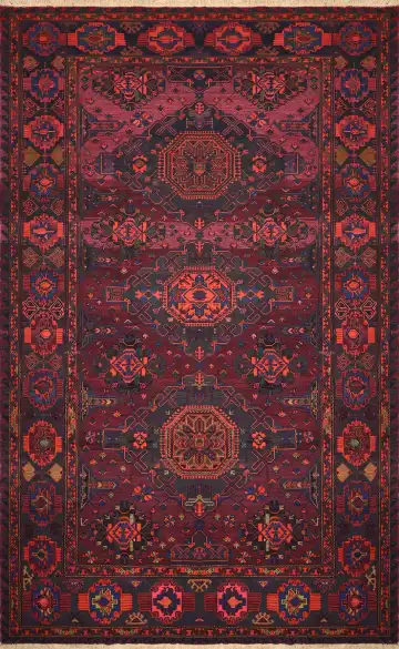 Ковёр Сумах 3791 — красный и оранжевый, с медальоном
