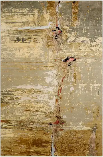 Ковёр Oil Paint 3803 — золотистый и бежевый, абстрактный рисунок