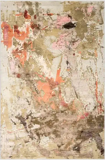 Ковёр Oil Paint 3819 — бежевый и оранжевый, абстрактный рисунок