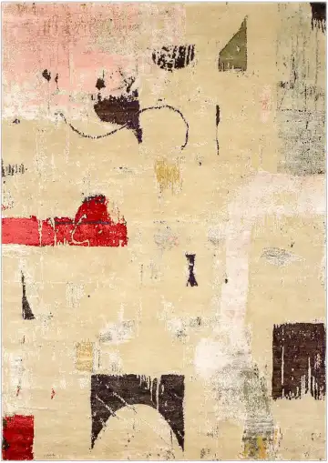 Ковёр Abstraction 3820 — бежевый и красный, абстрактный рисунок