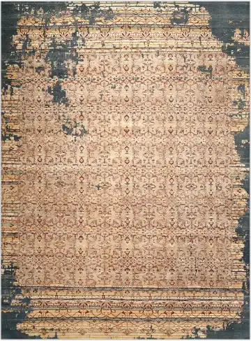 Ковёр Shabby Classic 3844 — бежевый и красный, геометрический рисунок