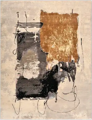 Ковёр Artwork 3874 — бежевый и коричневый, абстрактный рисунок