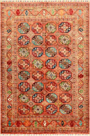 Ковёр Bukhara 3899 — красный и розовый, с медальоном