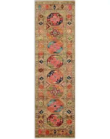 Ковёр Bukhara 3932 — бежевый и красный, с медальоном
