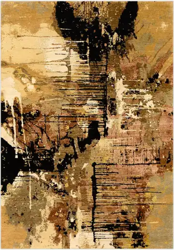 Ковёр Artwork 3951 — бежевый и золотистый, абстрактный рисунок