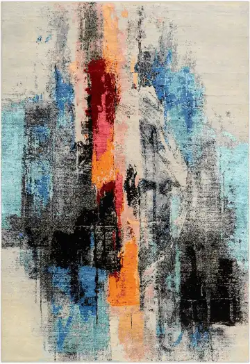 Ковёр Artwork 3952 — синий и красный, абстрактный рисунок