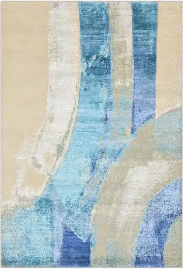 Ковёр Abstraction 3994 — бежевый и голубой, в полоску