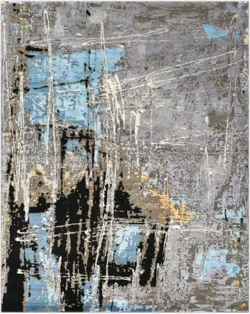 Ковёр Urban 4014 — серый и синий, абстрактный рисунок
