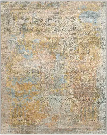 Ковёр Shabby Classic 4057 — золотистый и голубой, восточный орнамент
