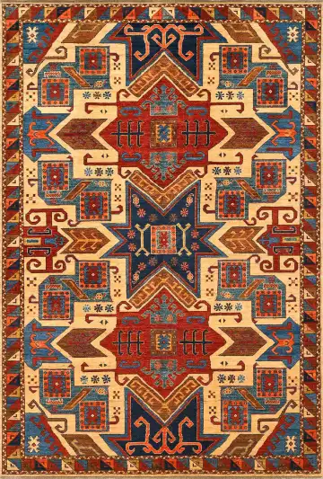 Ковёр Shirvan 4097 — бежевый и коричневый, геометрический рисунок