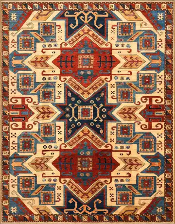 Ковёр Shirvan 4104 — бежевый и коричневый, геометрический рисунок