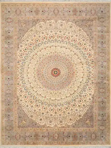 Ковёр Gombad 4111 — кремовый и красный, восточный орнамент
