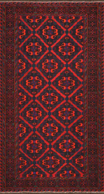 Ковёр Сумах 4125 — красный и оранжевый, геометрический рисунок