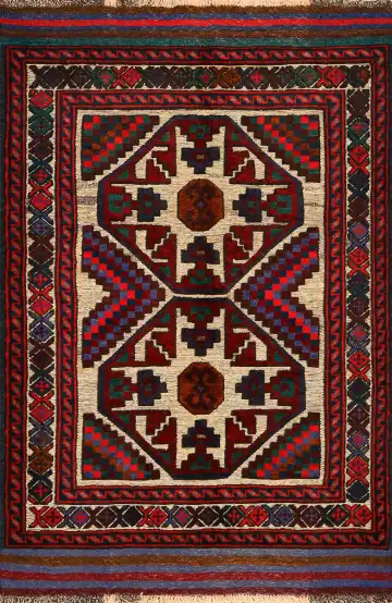 Ковёр Sirjan 4164 — кремовый и коричневый, с медальоном
