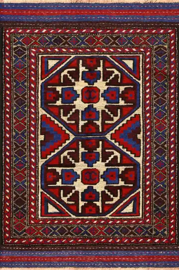 Ковёр Sirjan 4167 — красный и белый, с медальоном