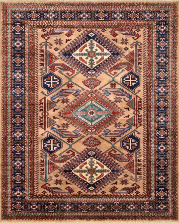 Ковёр Shirvan 4243 — красный и кремовый, с медальоном