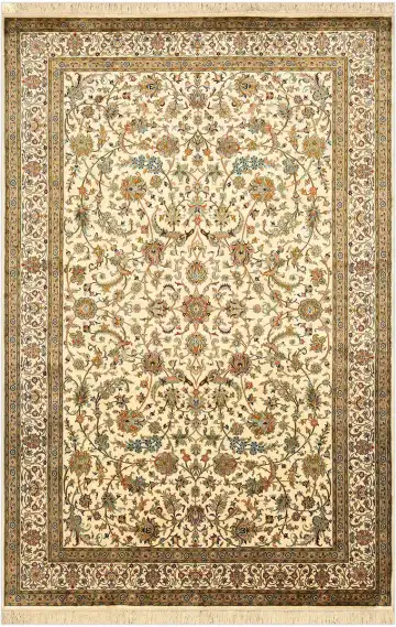 Ковёр Afshan 4254 — кремовый и жёлтый, с медальоном