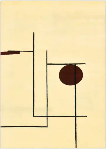 Ковёр Bauhaus 4255 — жёлтый и чёрный, абстрактный рисунок