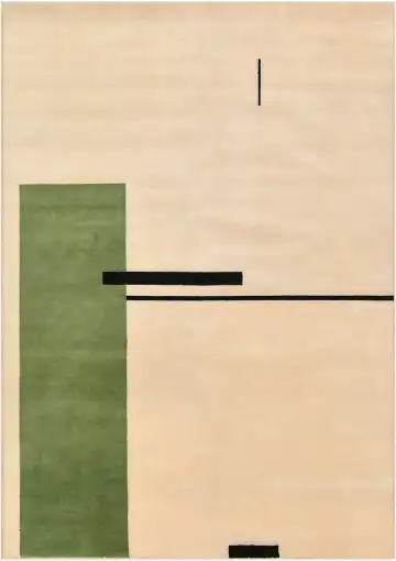 Ковёр Bauhaus 4262 — бежевый и зелёный, абстрактный рисунок