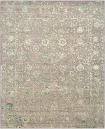Ковёр Shabby Classic 4284 — бежевый и зелёный, растительный рисунок