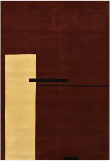 Ковёр Bauhaus 4294 — бордовый и жёлтый, абстрактный рисунок