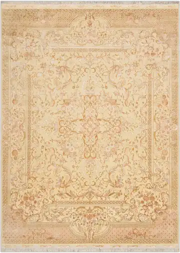 Ковёр Aubusson 4297 — кремовый и коричневый, растительный рисунок