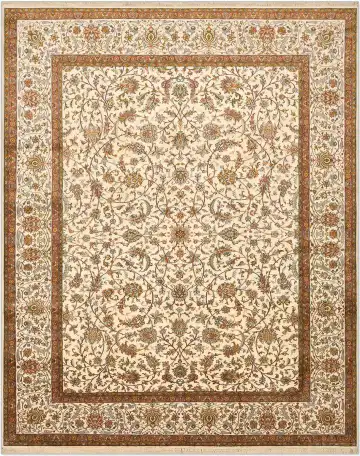 Ковёр Afshan 4304 — кремовый и коричневый, с медальоном