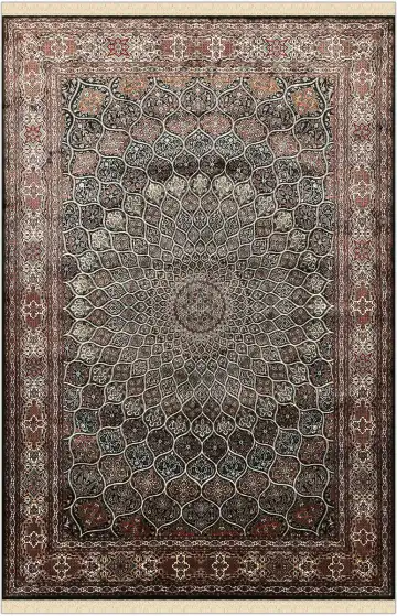 Ковёр Gombad 4338 — чёрный и кремовый, геометрический рисунок