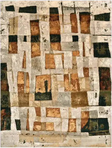Ковёр Artwork 4344 — бежевый и коричневый, пэчворк