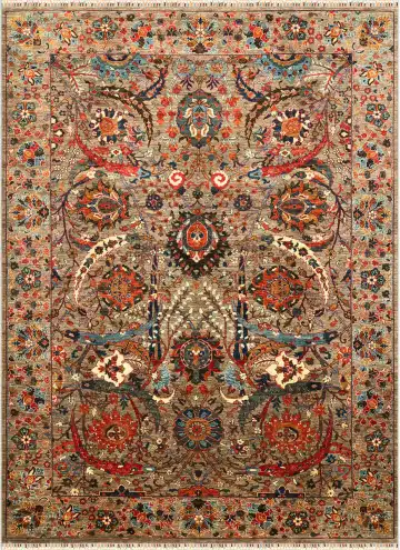 Ковёр Safavid 4404 — кремовый и красный, с медальоном