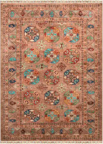 Ковёр Bukhara 4450 — красный и голубой, с медальоном
