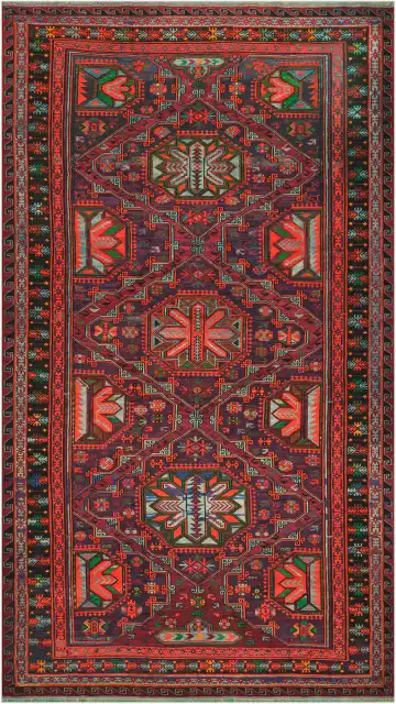 Ковёр Сумах 4471 — красный и оранжевый, геометрический рисунок