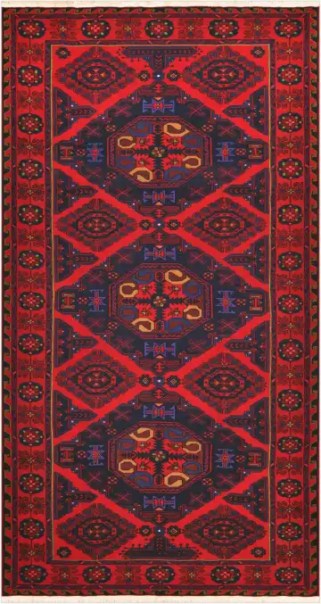 Ковёр Сумах 4475 — красный и синий, геометрический рисунок
