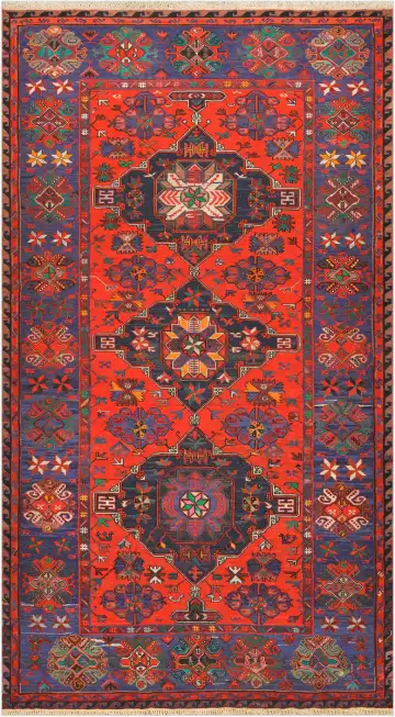 Ковёр Сумах 4478 — красный и синий, с медальоном
