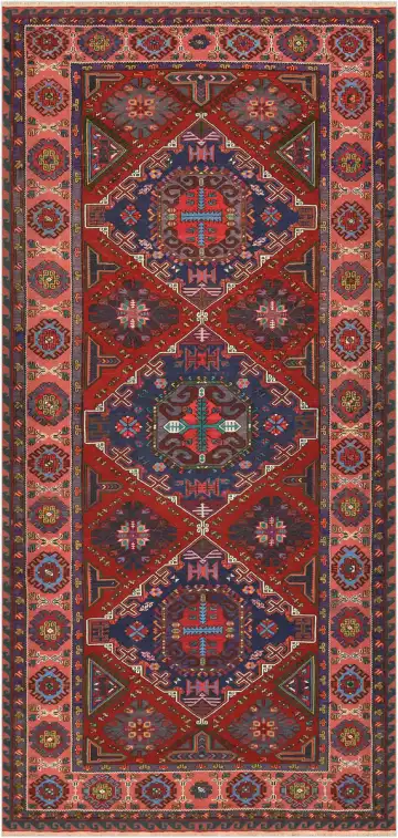 Ковёр Сумах 4483 — красный и синий, с медальоном